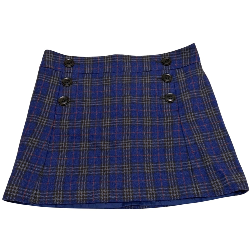 Gap Blue Plaid Sailor Wool Blend Mini Skirt Preppy Dark Academia Vintage Y2K 8